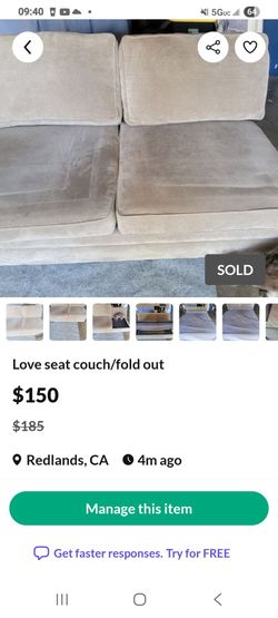 Love seat couch/fold out
