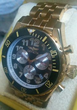 Authentic Invicta watch gold tone barley used Price Reduced