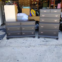 Black dresser set rustic solid wood