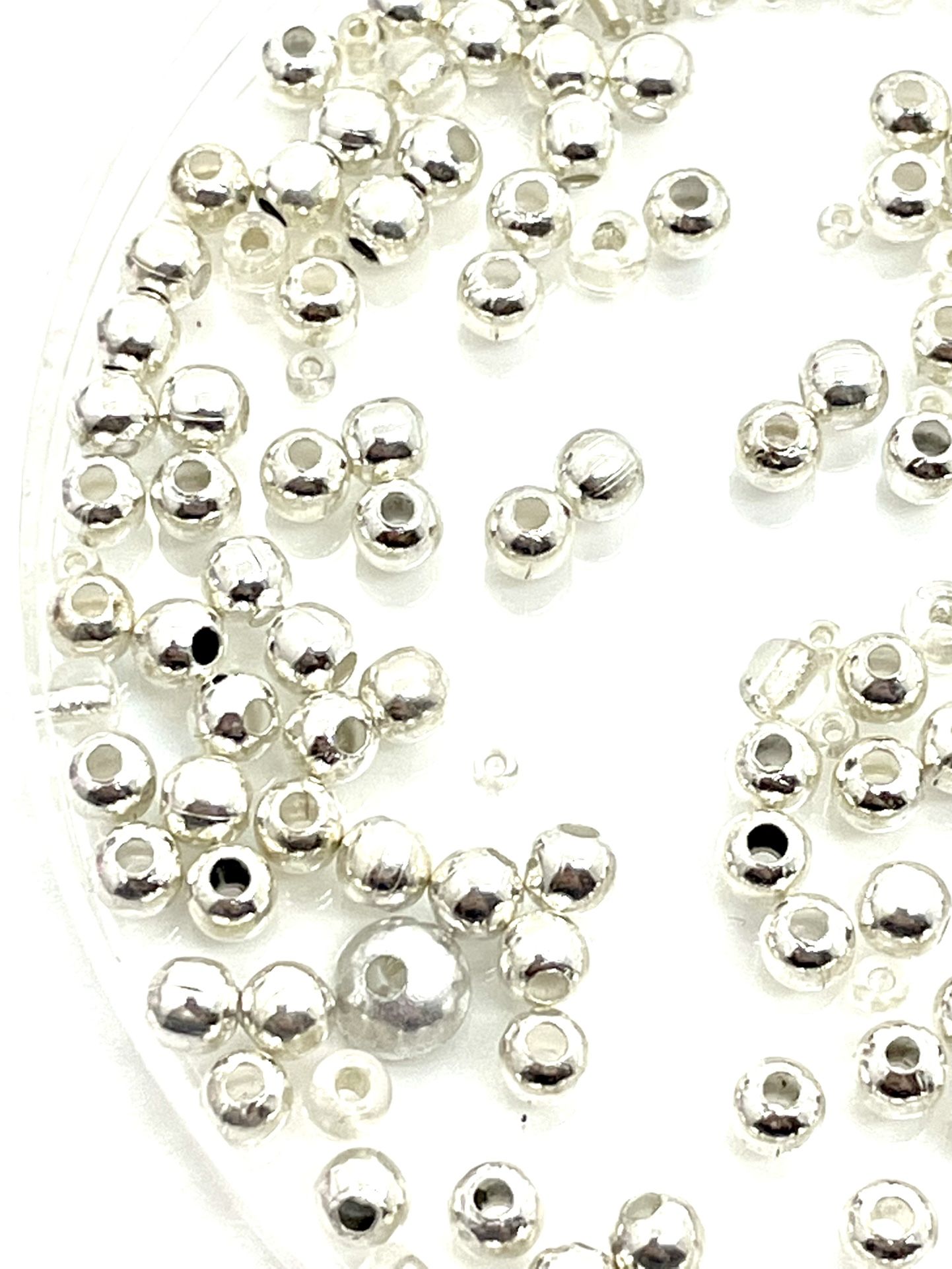 Silver Tone Round Beads