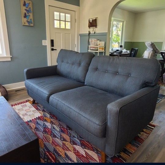 Comfortable Stylish Blue Couch