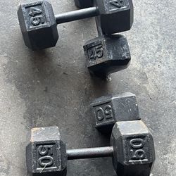 Dumbbells set of 50s set of 45s
