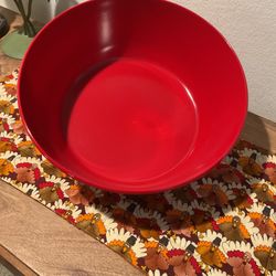 Large Bright Red Salad Bowl