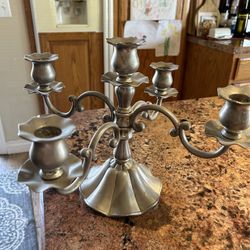 Pewter Candelabra 