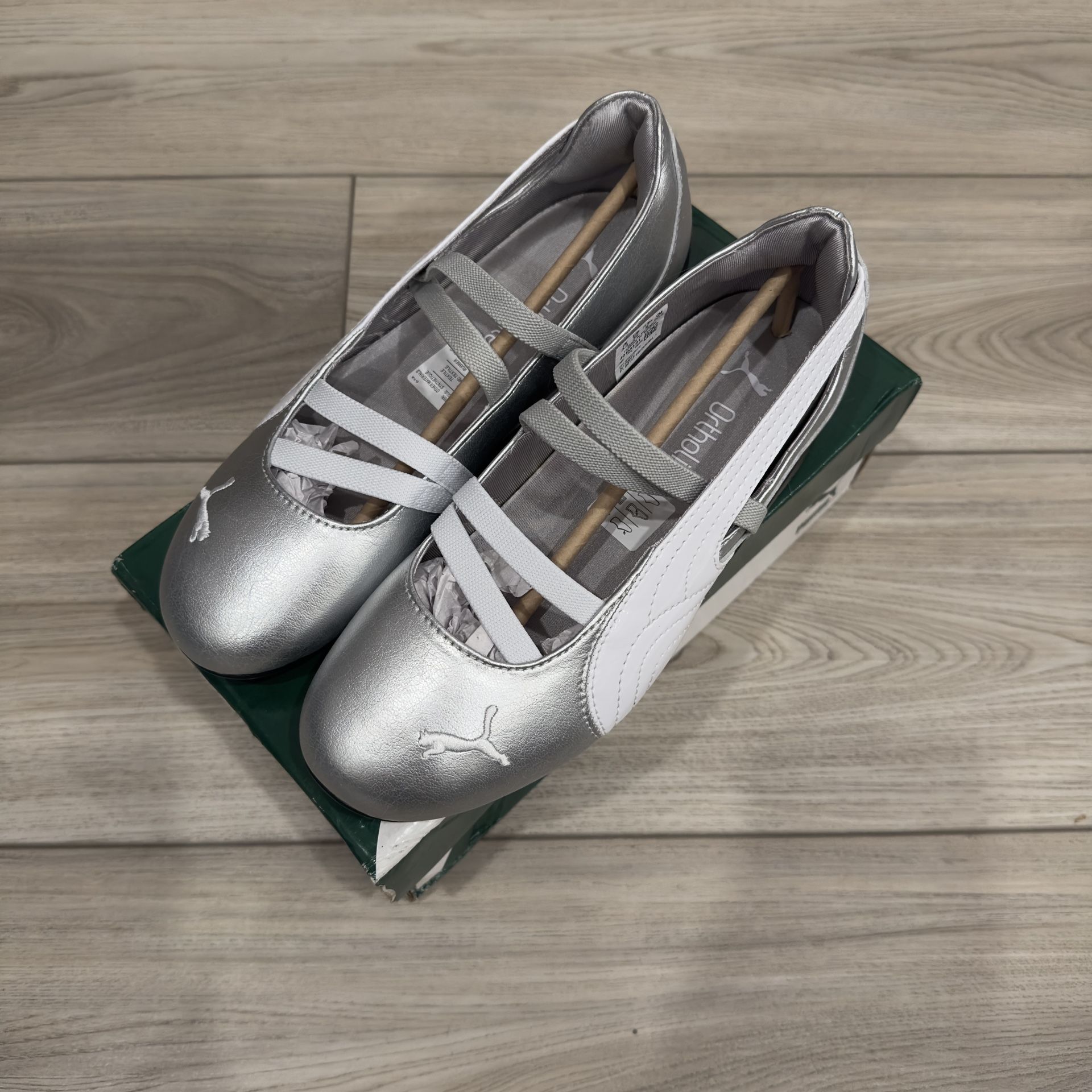 Puma Speedcat Ballet Metallic Women 6 Silver White