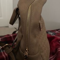 Brown Leather Fashionable Day Pack 
