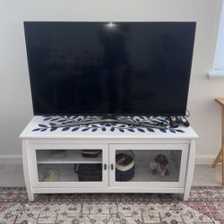 Hand Painted TV Stand And Matching Bookshelf