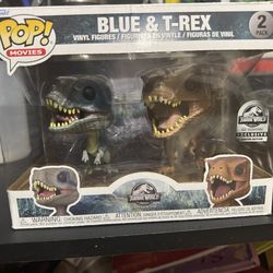 Funko Pop Movies Blue & T-Rex 2pack from Jurassic world limited edition