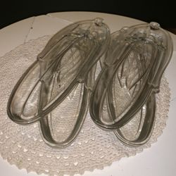 Vintage Clear Glass Corn Cob Dishes with Butter n Salt Dividers Set 4, Vintage Clear Glass Corn On The Cob 🌽