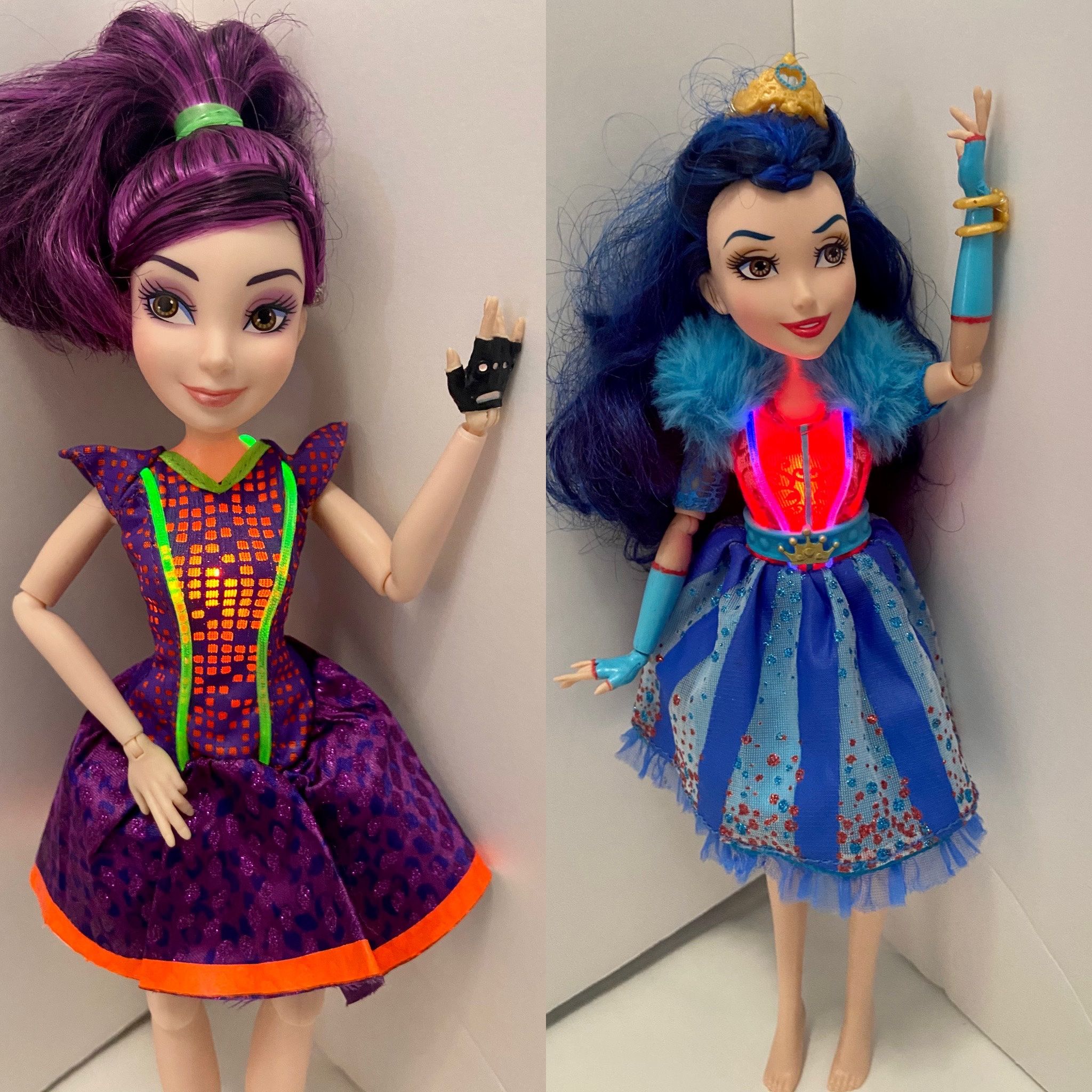 Disney Descendants EVIE Doll Barbie Mal Isle of the Lost with and Neon Lights