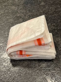 White Woven Polypropylene Bags with Orange Zipper