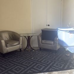 Two chairs and two tables