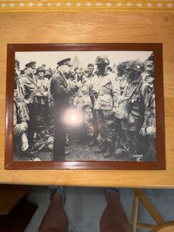 World War II Veterans Committee Dwight D. Eisenhower D-Day Invasin Picture with cheap frame