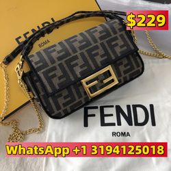 Fendi Zucca Brown Baguette Bag