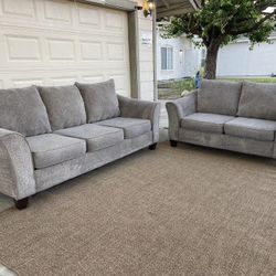 Grey Chenille Sofa Set