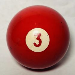 Vintage Felson Red #3 ball Billards  Distressed look Collectors Replacement