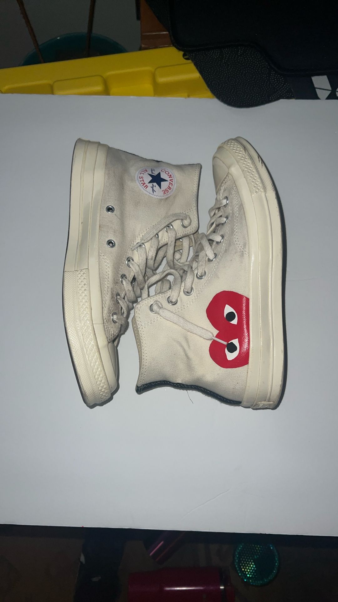 CDG  Converse White/Cream Size 8 