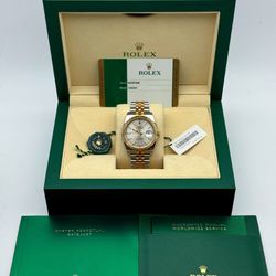 2017 Rolex Datejust 36mm 116233 silver dial two tone 18k yellow gold jubilee fluted bezel Watch box card booklets FULLSET