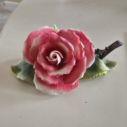 VINTAGE PORCELAIN ROSE FLORAL FIGURINES 