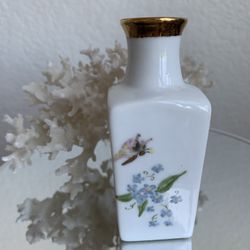 VINTAGE Porcelain Mini Floral Vase Decorative Accent Accessory Pastel Butterfly