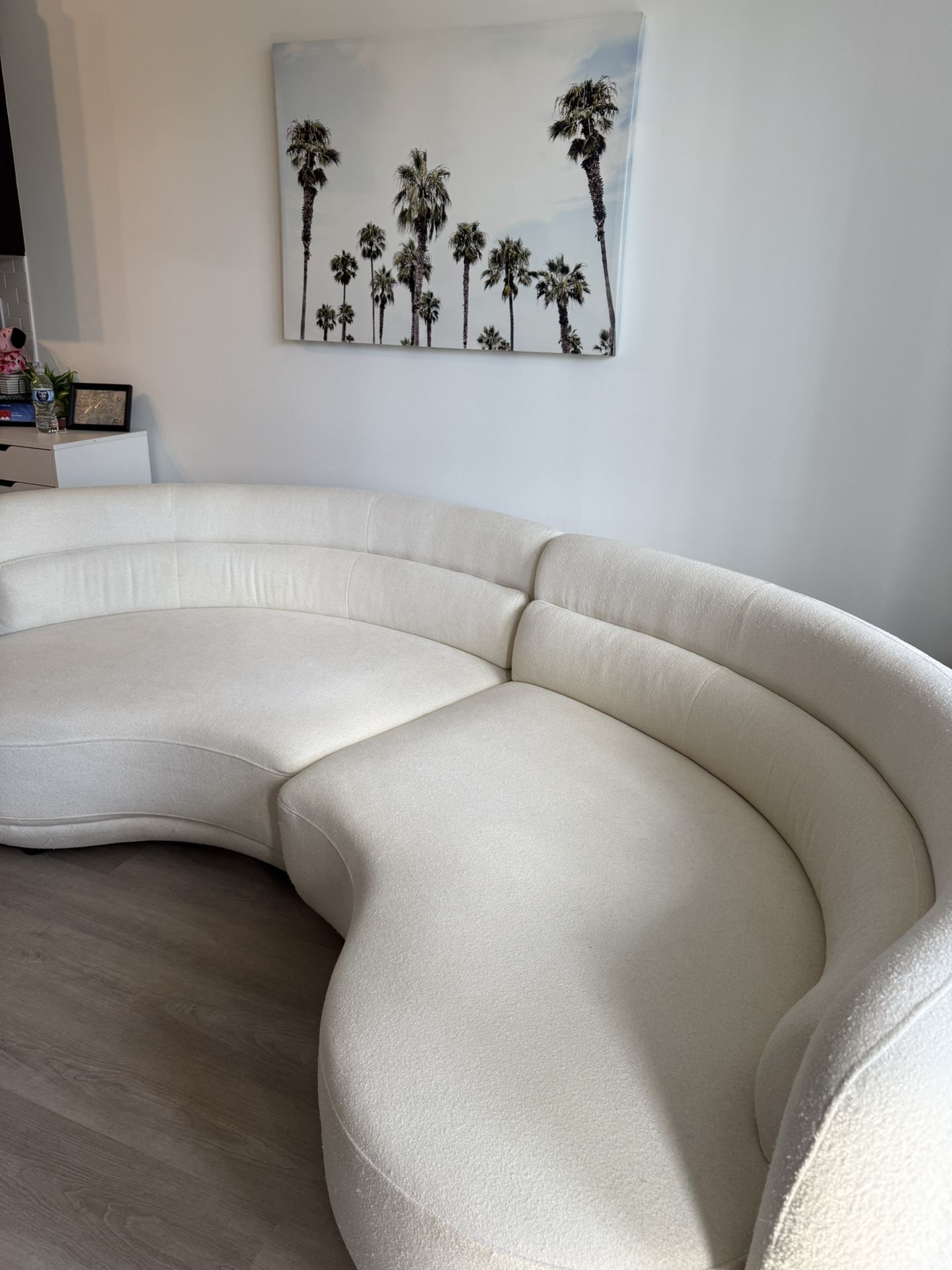 2 Piece White Sectional Couch