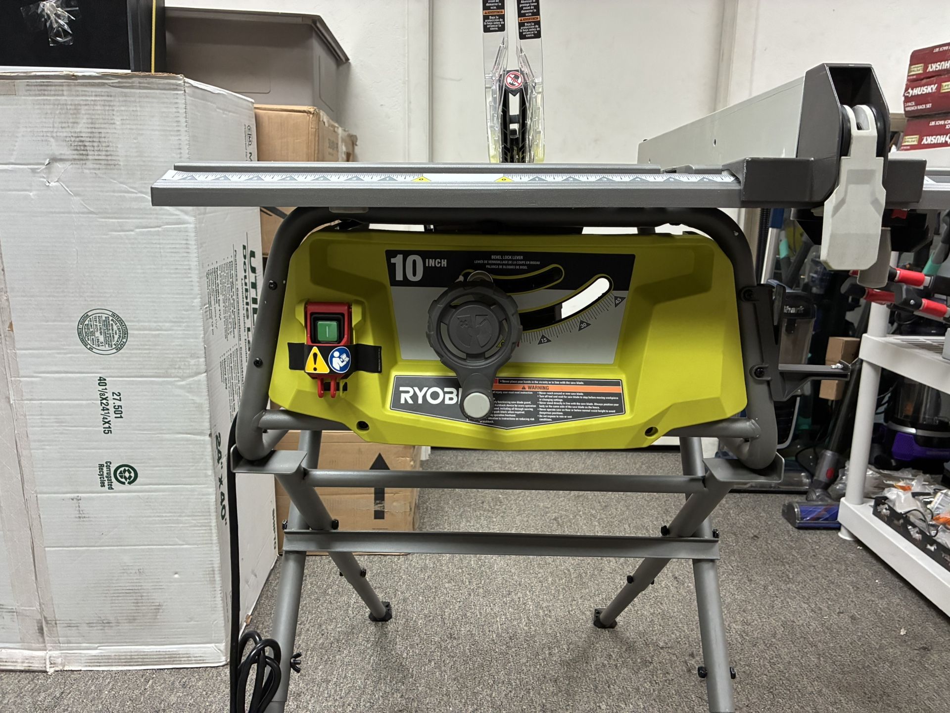 RYOBI 15 Amp 10 in. Compact Portable Corded Jobsite Table Saw with Folding Stand