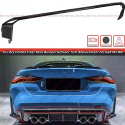 21-26 BMW M3 M4 Carbon Fiber Rear Bumper Diffuser Trim Replacement