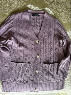 Knit Button Up Cardigan size L