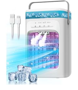 Portable Air Conditioner, Evaporative Mini AC with Mist, 3 Speeds - Brand New