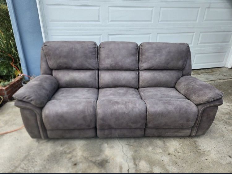Grey Electric Reclining Loveseat