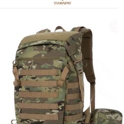 TUXAPO• 30L Camo Molle Tactical Backpack Adjustable • Built to Last: Crafted from tough nylon with YKK zippers and Duraflex buckles, Reg. Reg. $279.99