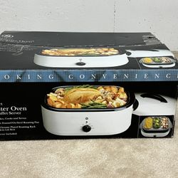 GE 18 Quart Roaster Oven With Buffet Servers 