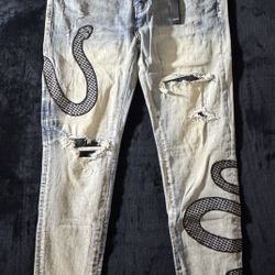 Amiri Jeans Snake DESING Waist Size 34