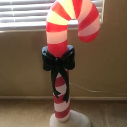 42" Blow Mold Candy Cane Illuminated Holiday Yard Decoration