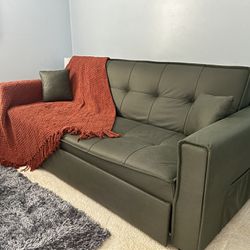 Deep Green Convertible Sofa Bed