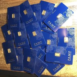 Pamp Suisse Large Assay 1 gram gold bars- Veriscan security feature on back- $200 each  20 available