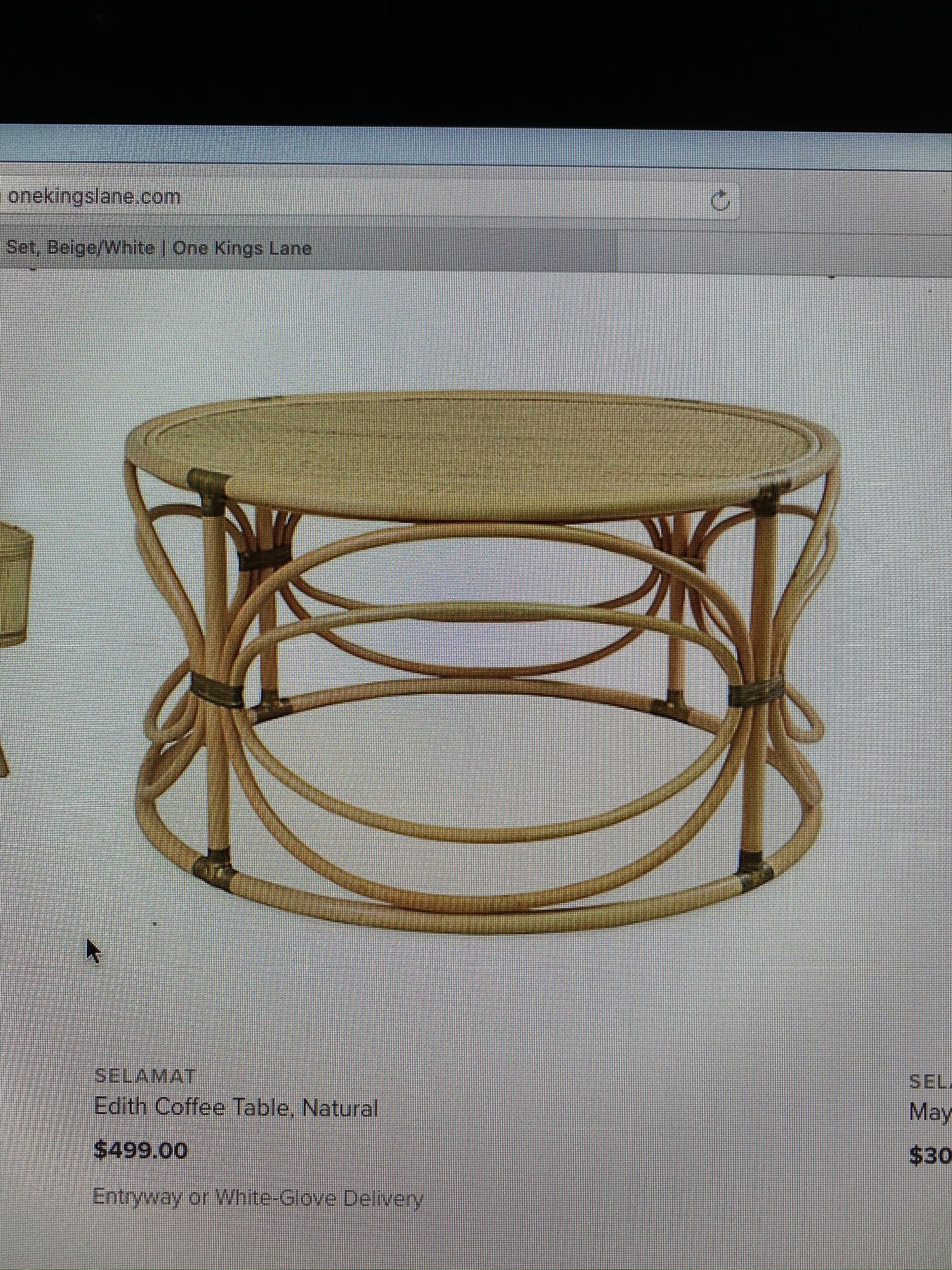 Wicker Rattan Round Rug 6 Ft. Wicker Coffee Table