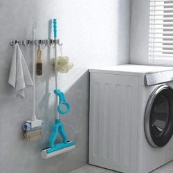 2 Pieces -Saxhorn Broom Mop Holder Wall Mount Stainless Steel Tool Hanger Storage Organizer for Home, Kitchen, Garage, Garden, Laundry Room, Bathroom