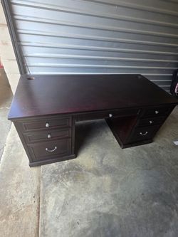 Dark Wood Office Desk