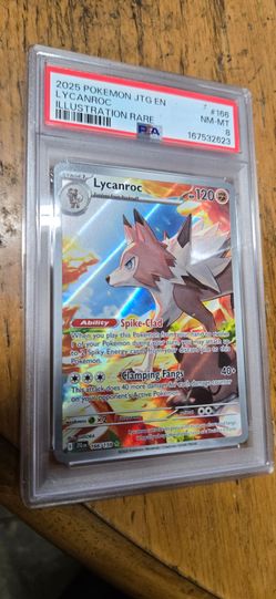 Lycanroc Illustration Rare PSA 8 Pokemon Card 166/159