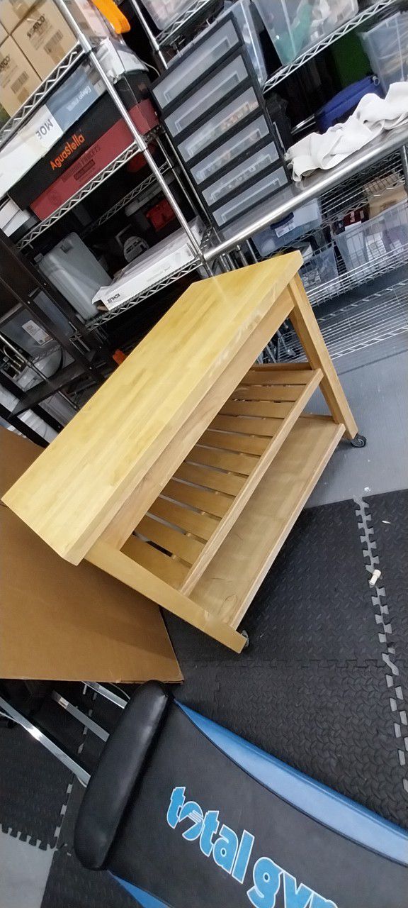 Wood Kitchen Table/ Shelf