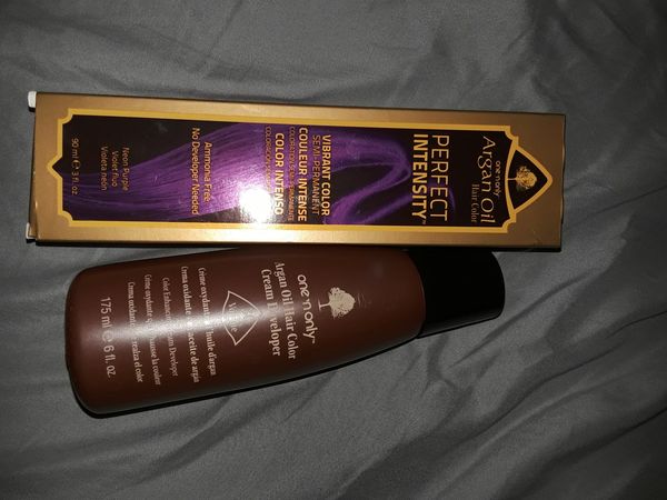 One N Only Argan Oil Neon Purple Hair Dye And Cream Developer For