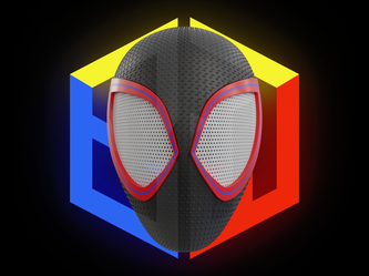 Miles Morales Spideyverse Helmet 3D printed