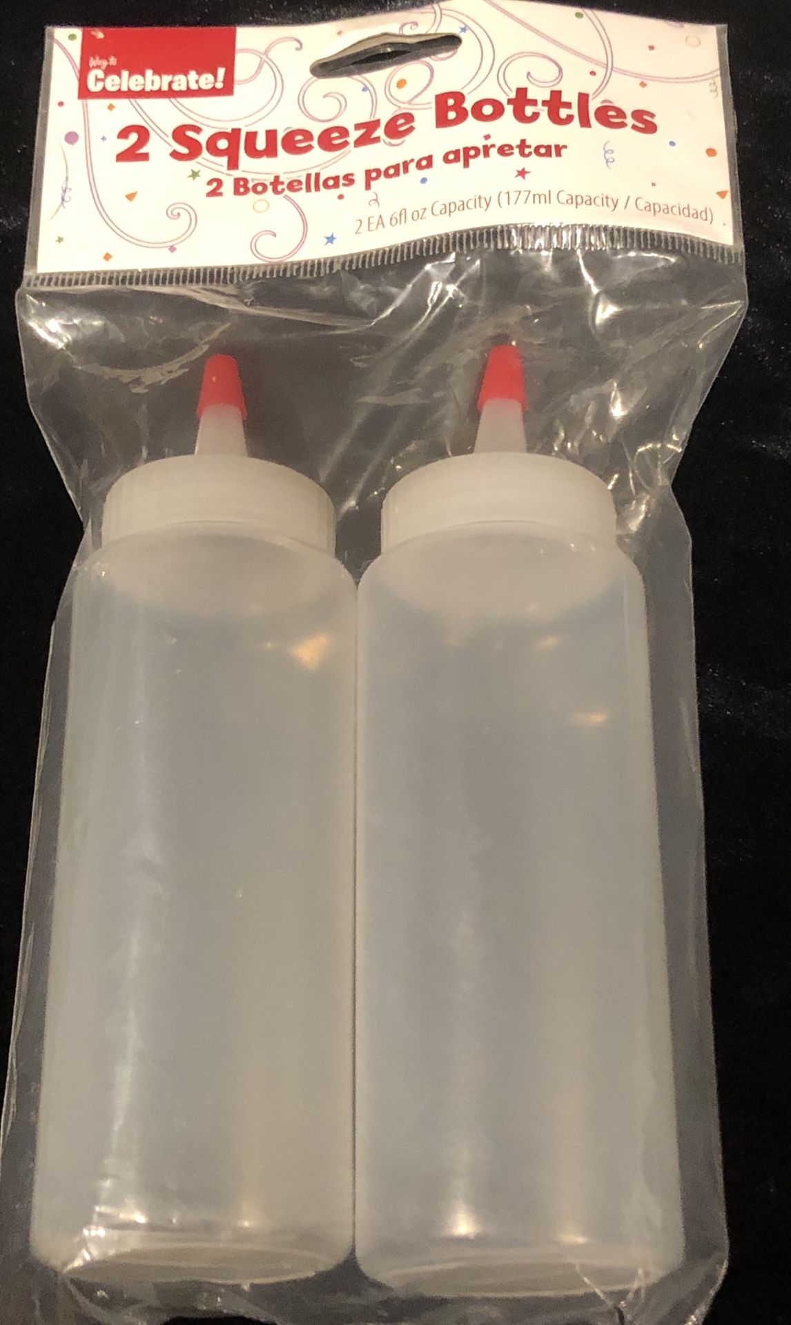 Celebrate 2 6oz squeeze Bottles for Candy Cake Decorating 2 pack