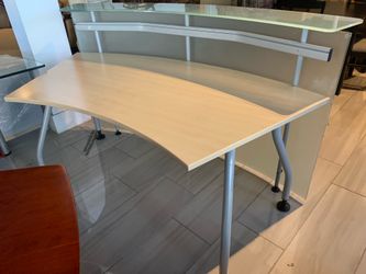 Modern glass reception desk 72”