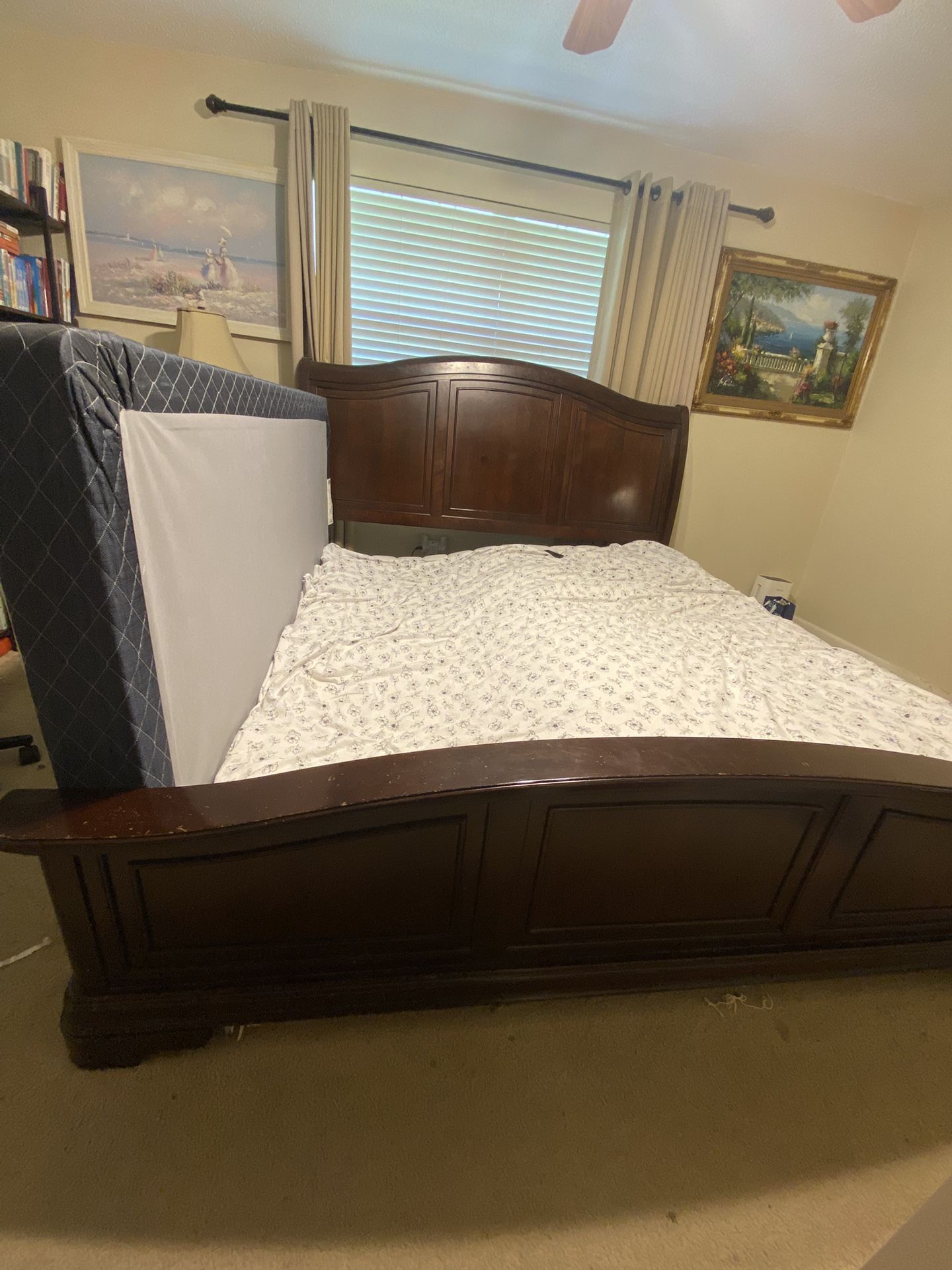 King Size Bed Real Wood And Box Spring