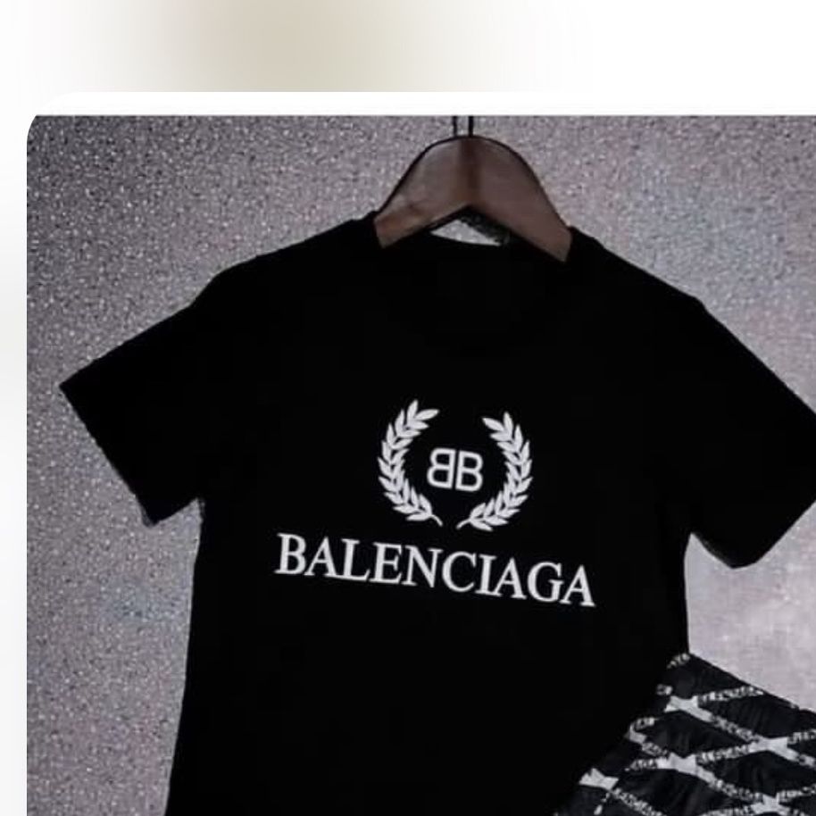 Black Balenciaga T-Shirt ,Black Fendi T-Shirt And White Burberry T-Shirt