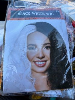 Black White Halloween Costume Wig