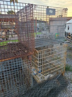 6 Large Metal Crates