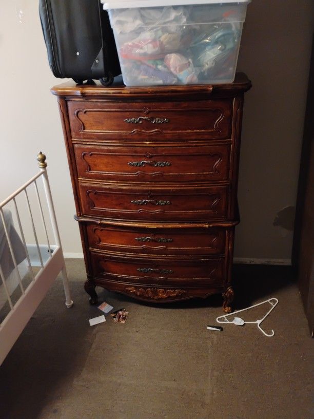 Antique Chest Of Drawers Real Wood